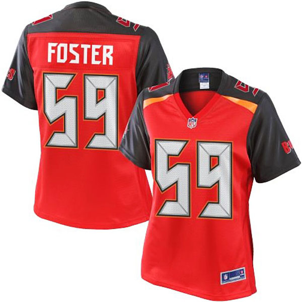 Womens Pro Line Mason Foster Red Tampa Bay Buccaneers #59 Jersey