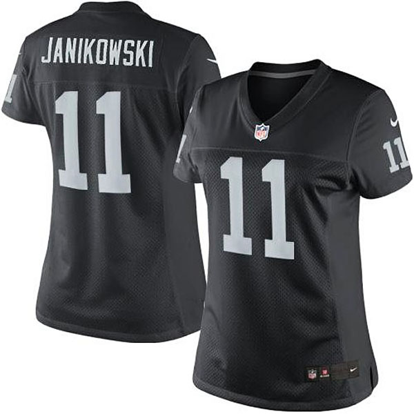 Women's Oakland Raiders #11 Sebastian Janikowski Nike Black Limited Jersey