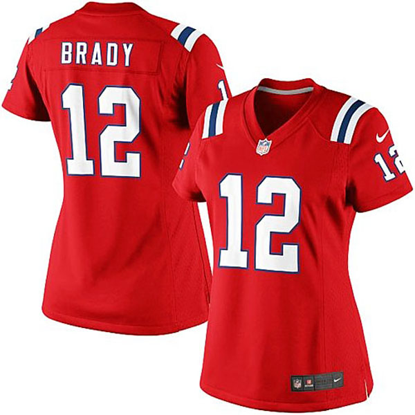 Women's New England Patriots #12 Tom Brady Nike Red Limited Jersey