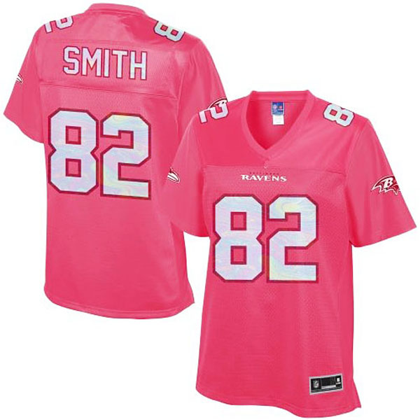 Women's Baltimore Ravens #82 Torrey Smith Pro Line Pink Jersey