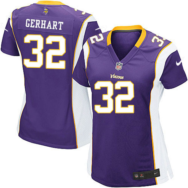 Women Nike Minnesota Vikings #32 Toby Gerhart Purple Game NFL Jersey