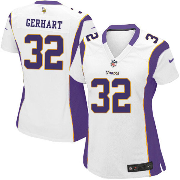 Women Nike Minnesota Vikings #32 Toby Gerhart White Game NFL Jersey