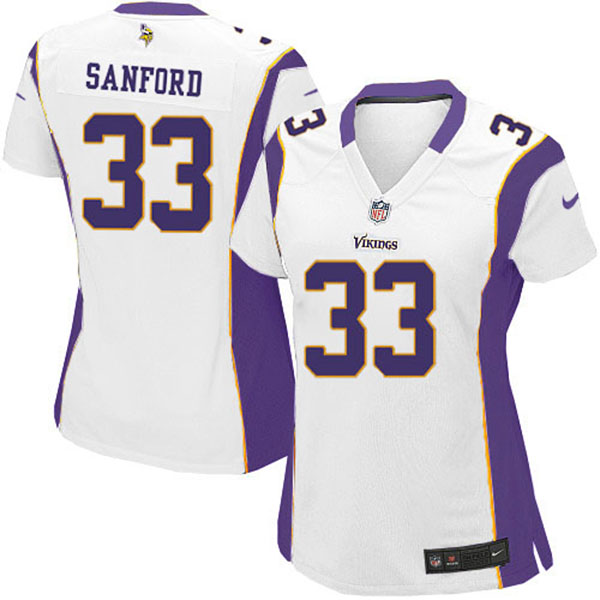 Women Nike Minnesota Vikings #33 Jamarca Sanford White Elite NFL Jersey