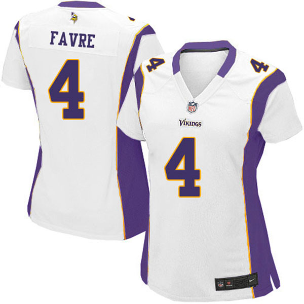 Women Nike Minnesota Vikings #4 Brett Favre White Elite NFL Jersey