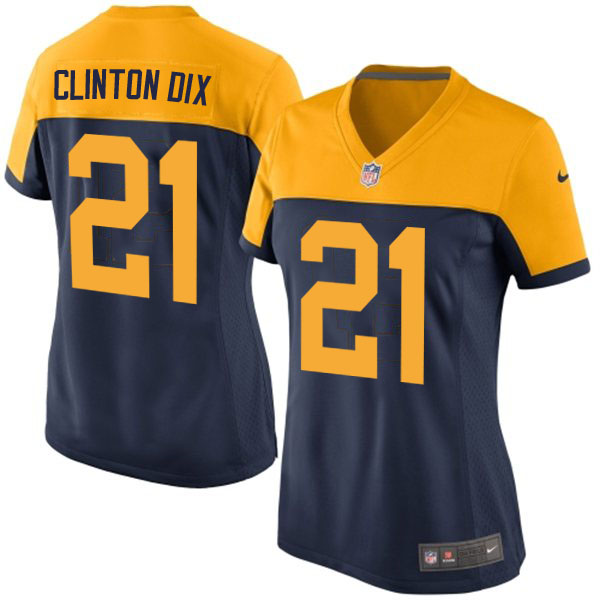 Women's Green Bay Packers #21 Ha Ha Clinton-Dix Navy Blue Game Alternate Jersey