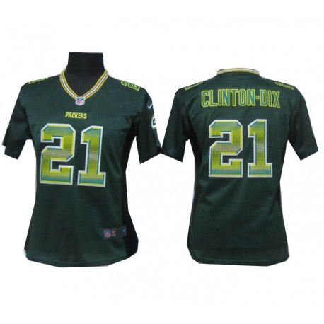 Women's Green Bay Packers #21 Ha Ha Clinton-Dix Green Fashion Strobe Jersey