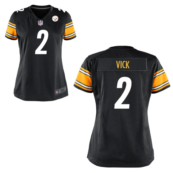 Women's Pittsburgh Steelers #2 Michael Vick Black Team Color Game Jersey