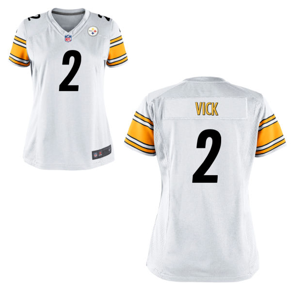 Women's Pittsburgh Steelers #2 Michael Vick White Team Color Game Jersey