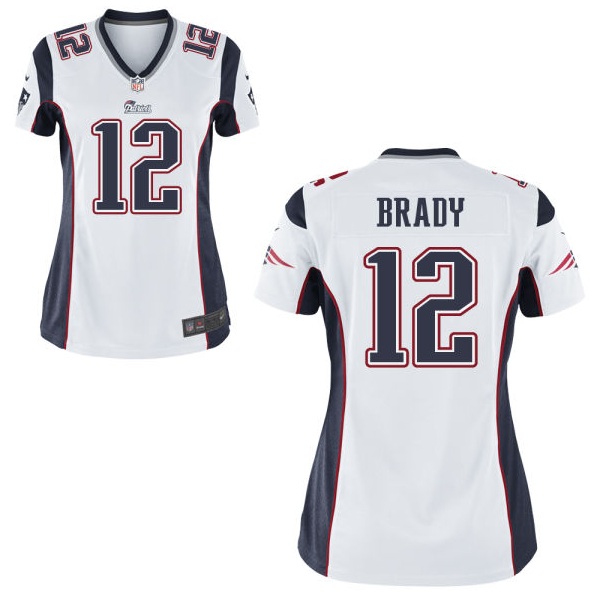 Women's New England Patriots #12 Tom Brady Nike White Game Jersey