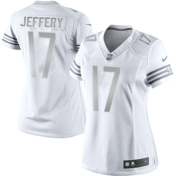 Women's Chicago Bears #17 Alshon Jeffery Nike White Platinum Jersey