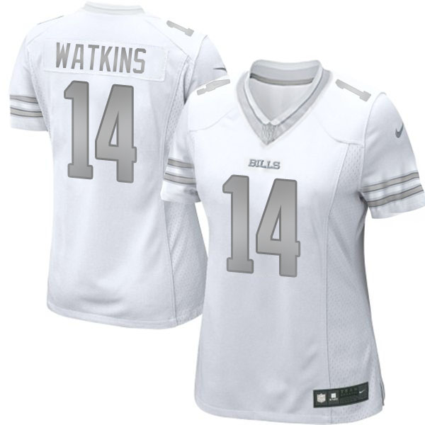 Women's Buffalo Bills #14 Sammy Watkins White Platinum Limited Jersey