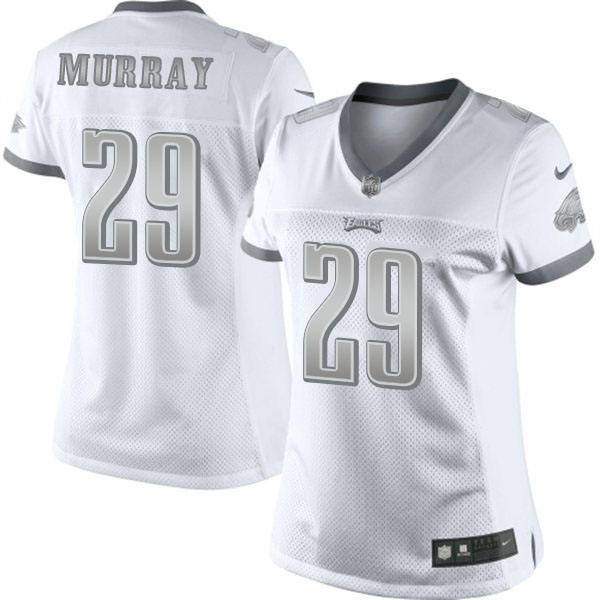 Women's Philadelphia Eagles #29 DeMarco Murray White Platinum Limited Jersey