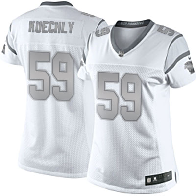 Women's Carolina Panthers #59 Luke Kuechly White Platinum Limited Jersey