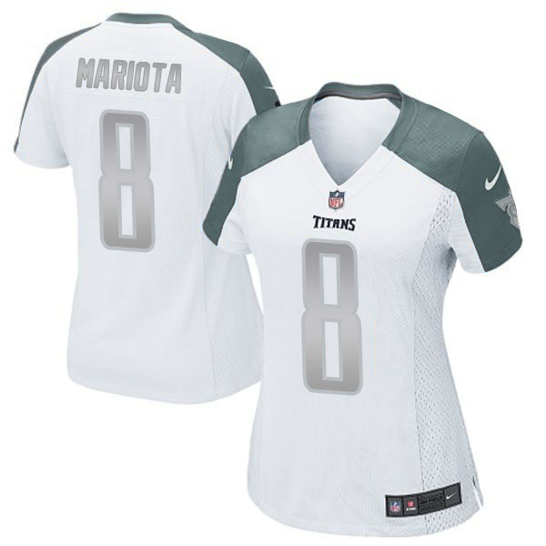 Women's Tennessee Titans #8 Marcus Mariota White Platinum Limited Jersey