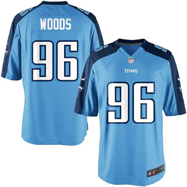 Nike Youth Tennessee Titans #96 Al Woods Team Color Game Jersey