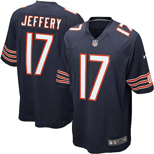 Youth Chicago Bears #17 Alshon Jeffery Nike Navy Blue Team Color Game Jersey