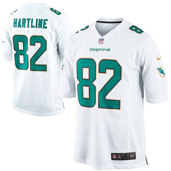 Youth Miami Dolphins #82 Brian Hartline Nike White Game Jersey