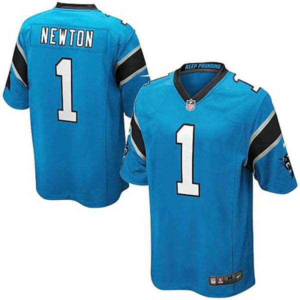 Youth Carolina Panthers #1 Cam Newton Nike Panther Blue Alternate Game Jersey