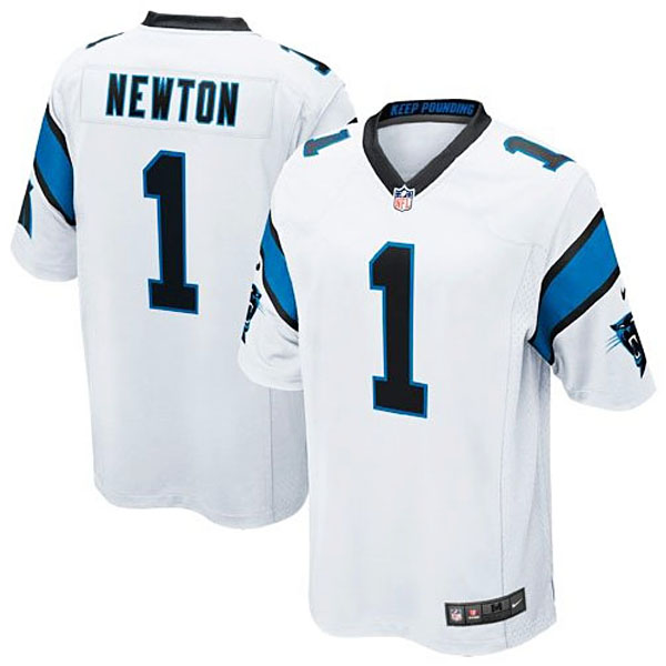 Youth Carolina Panthers #1 Cam Newton Nike White Game Jersey