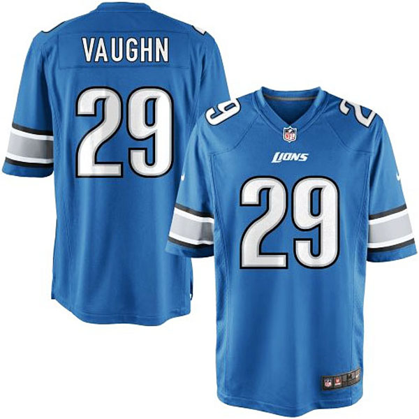 Nike Youth Detroit Lions #29 Cassius Vaughn Team Color Game Jersey