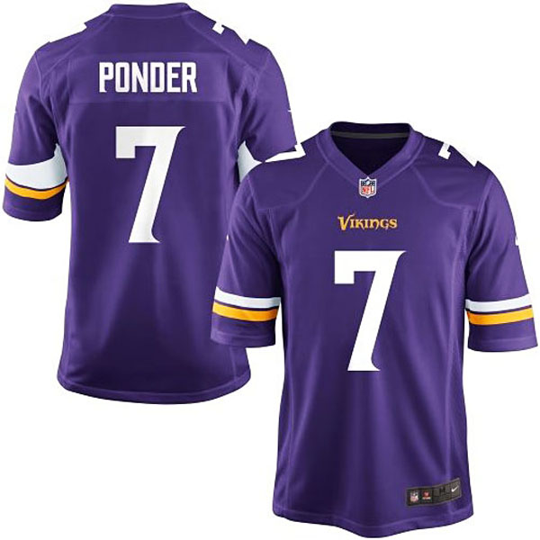 Nike Youth Minnesota Vikings #7 Christian Ponder Team Color Game Jersey