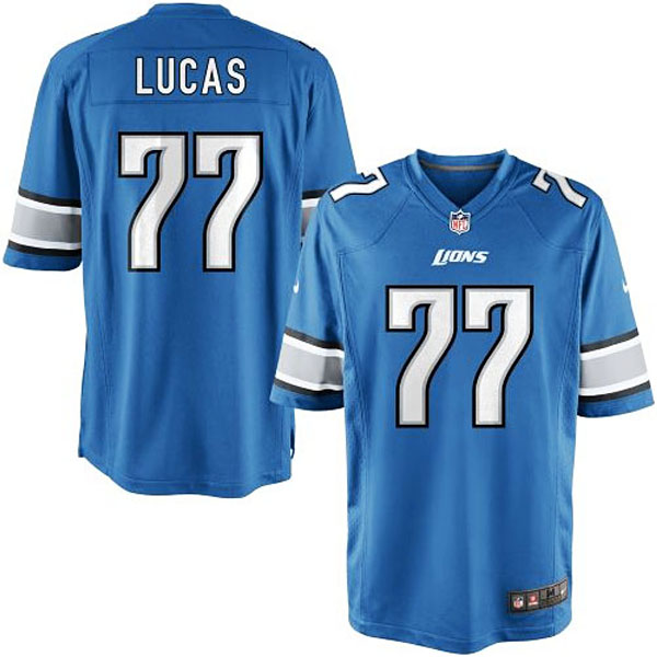 Nike Youth Detroit Lions #77 Cornelius Lucas Team Color Game Jersey