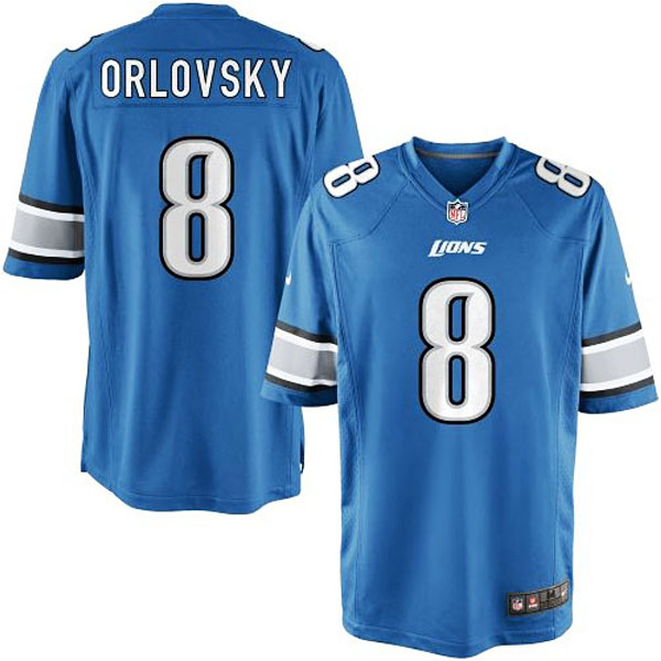 Nike Youth Detroit Lions #8 Dan Orlovsky Team Color Game Jersey