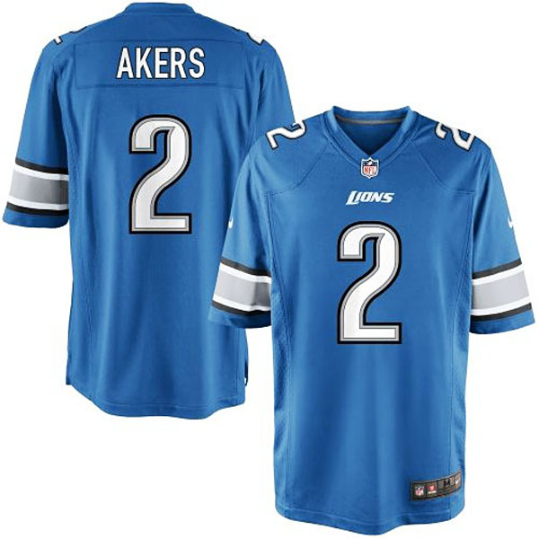 Nike Youth Detroit Lions #2 David Akers Team Color Game Jersey