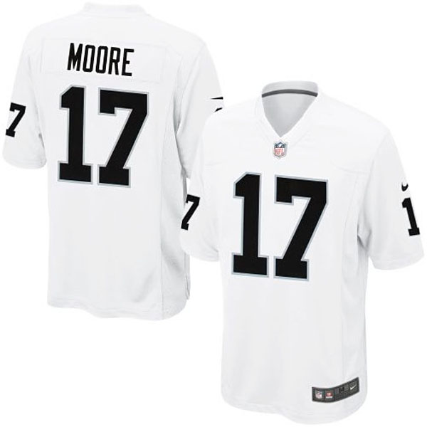 Youth Oakland Raiders #17 Denarius Moore Nike White Game Jersey