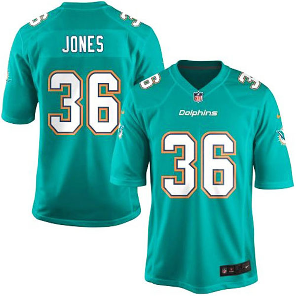 Nike Youth Miami Dolphins #36 Don Jones Team Color Game Jersey - Aqua