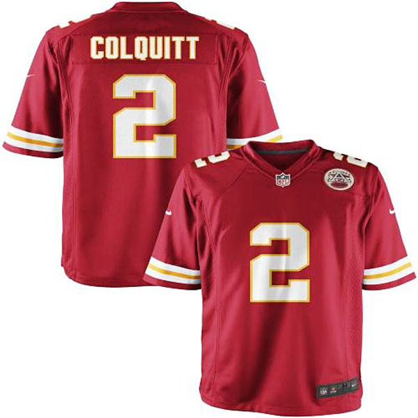 Nike Youth Kansas City Chiefs #2 Dustin Colquitt Team Color Game Jersey