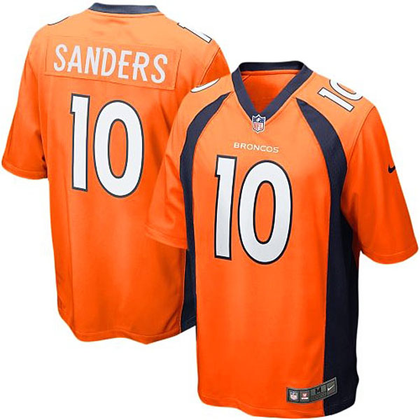 Youth Denver Broncos #10 Emmanuel Sanders Nike Orange Team Color Game Jersey