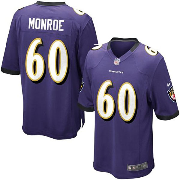 Nike Youth Baltimore Ravens #60 Eugene Monroe Team Color Game Jersey