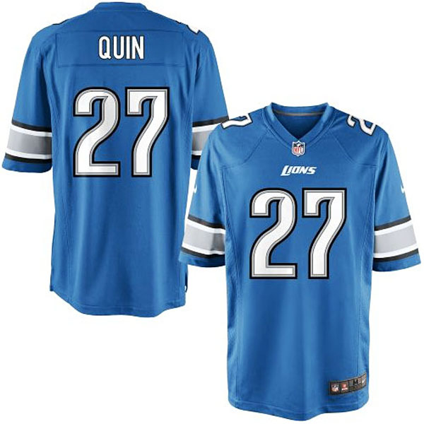 Nike Youth Detroit Lions #27 Glover Quin Team Color Game Jersey