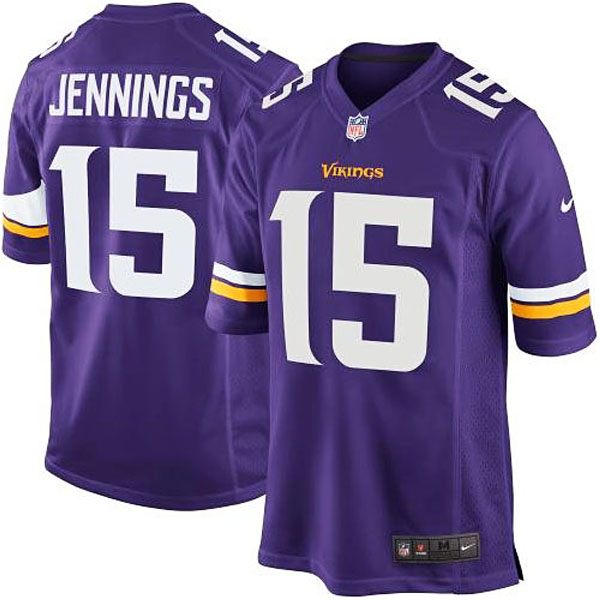 Youth Minnesota Vikings #15 Greg Jennings Nike Purple Team Color Game Jersey