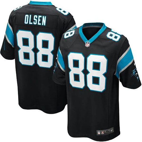 Youth Carolina Panthers #88 Greg Olsen Nike Black Limited Jersey