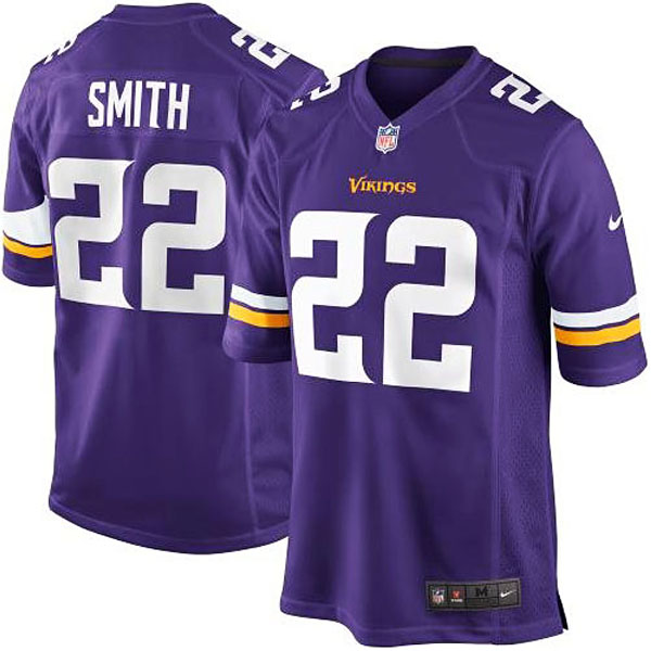 Youth Minnesota Vikings #22 Harrison Smith Nike Purple Team Color Game Jersey