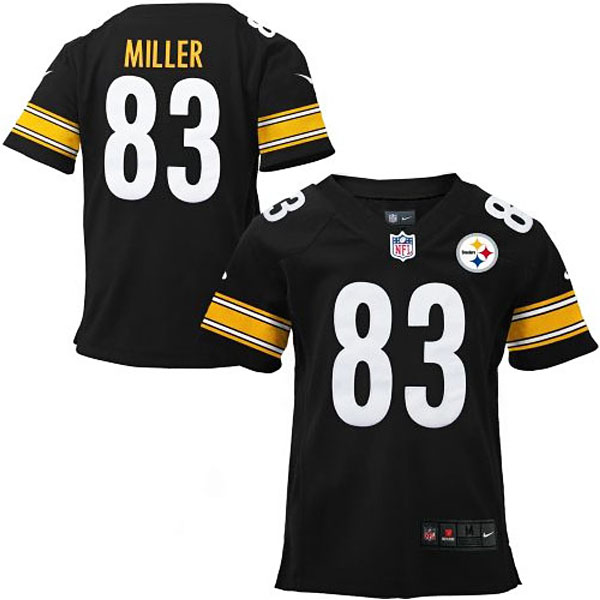 Youth Pittsburgh Steelers #83 Heath Miller Nike Black Limited Jersey