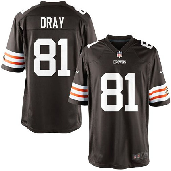 Nike Youth Cleveland Browns #81 Jim Dray Team Color Game Jersey