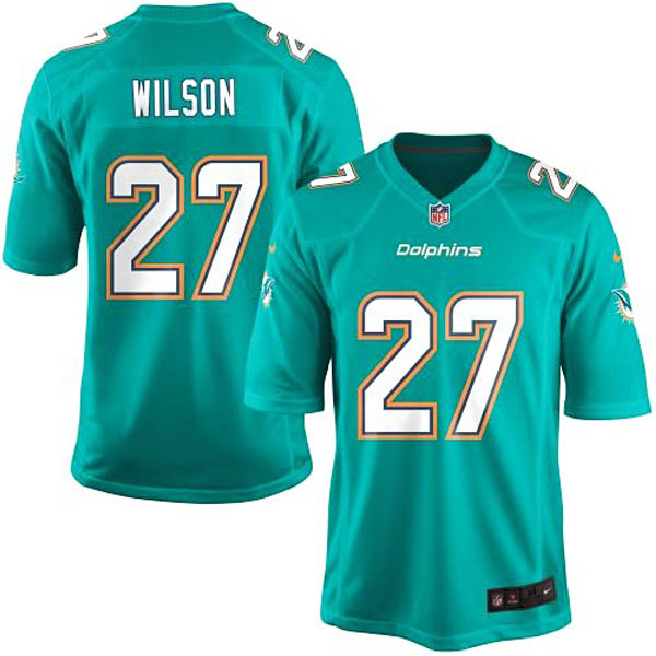 Nike Youth Miami Dolphins #27 Jimmy Wilson Team Color Game Jersey - Aqua