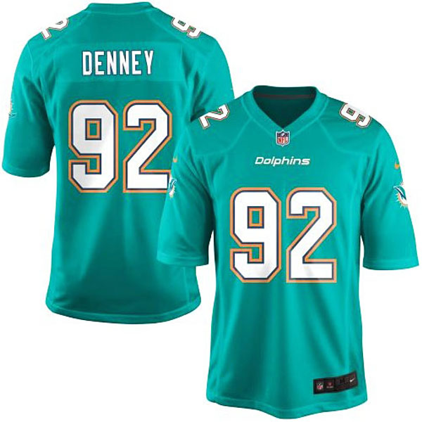 Nike Youth Miami Dolphins #92 John Denney Team Color Game Jersey - Aqua