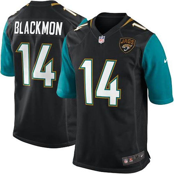 Youth Jacksonville Jaguars #14 Justin Blackmon Nike Black Team Color Game Jersey