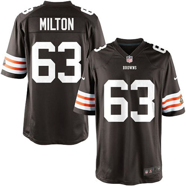 Nike Youth Cleveland Browns #63 Keavon Milton Team Color Game Jersey