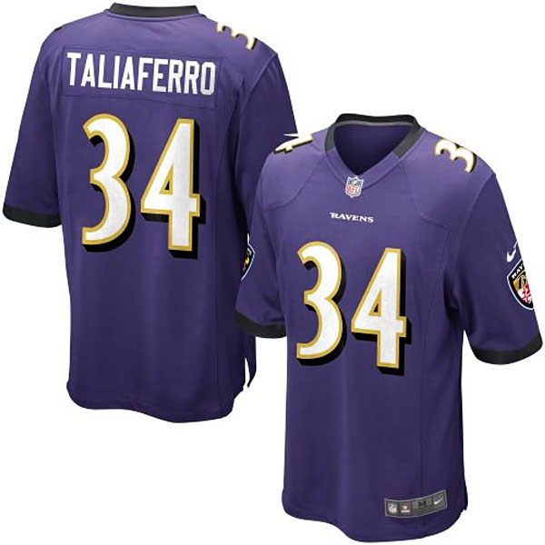 Nike Youth Baltimore Ravens #34 Lorenzo Taliaferro Team Color Game Jersey