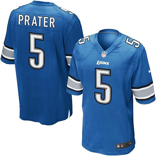 Nike Youth Detroit Lions #5 Matt Prater Team Color Game Jersey