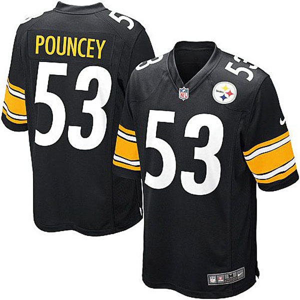 Youth Pittsburgh Steelers #53 Maurkice Pouncey Nike Black Team Color Game Jersey