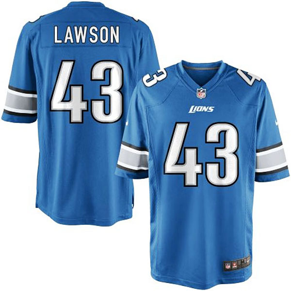 Nike Youth Detroit Lions #43 Nevin Lawson Team Color Game Jersey