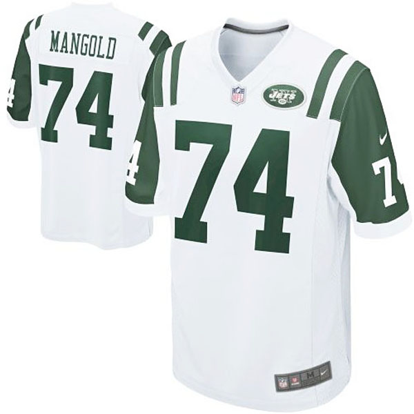 Youth New York Jets #74 Nick Mangold Nike White Game Jersey