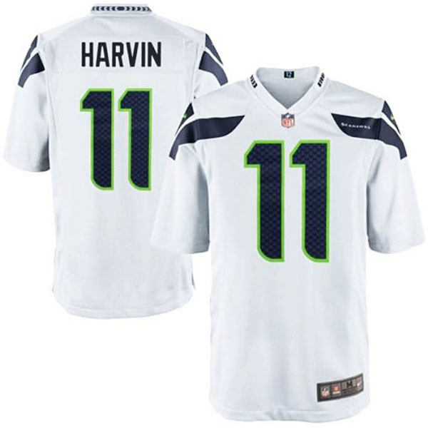 Youth Seattle Seahawks #11 Percy Harvin Nike White Game Jersey