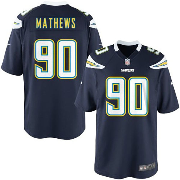 Nike Youth San Diego Chargers #90 Ricardo Mathews Team Color Game Jersey